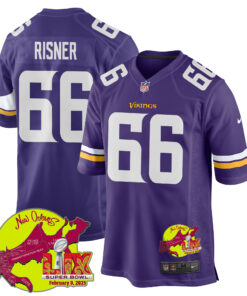 Dalton Risner 66 Minnesota Vikings Super Bowl LIX New Orleans Patch Game Men Jersey - Purple JS8638 nicesnker
