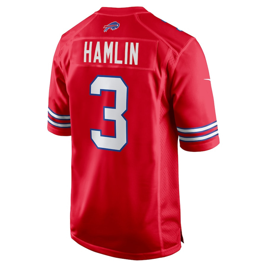 Damar Hamlin 3 Buffalo Bills Men Alternate Game Jersey - Red JS2684 nicesnker - Image 3