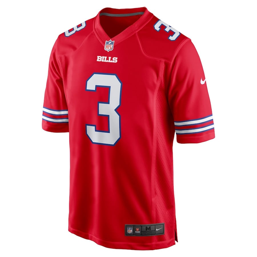 Damar Hamlin 3 Buffalo Bills Men Alternate Game Jersey - Red JS2684 nicesnker - Image 2