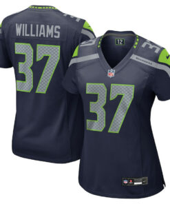 Damarion Williams 37 Seattle Seahawks Women's Game Jersey - Navy JS2224 nicesnker