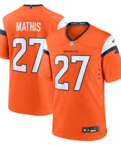 Damarri Mathis 27 Denver Broncos Team Game Men Jersey - Orange JS4146 nicesnker