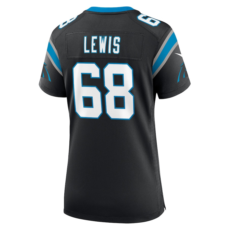 Damien Lewis 68 Carolina Panthers Women's Game Jersey - Black JS4585 nicesnker - Image 3