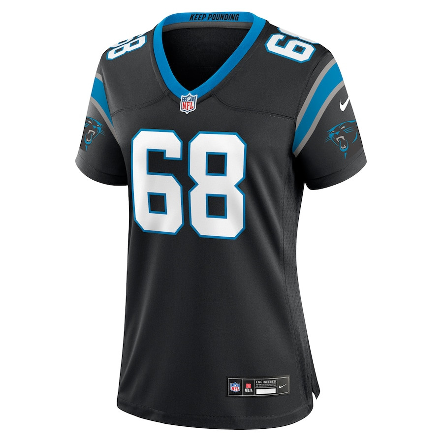 Damien Lewis 68 Carolina Panthers Women's Game Jersey - Black JS4585 nicesnker - Image 2