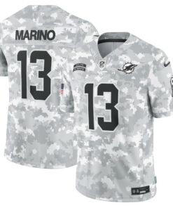 Dan Marino 13 Miami Dolphins 2024 Salute to Service Retired Player Limited Men Jersey - Arctic Camo JS9730 nicesnker