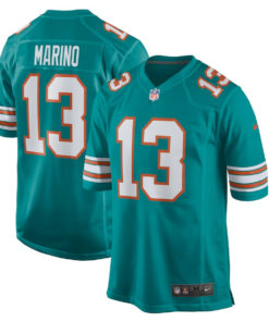 Dan Marino 13 Miami Dolphins Men Retired Jersey - Aqua JS1828 nicesnker