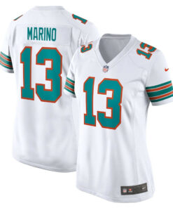 Dan Marino 13 Miami Dolphins Women Retired Jersey - White JS2172 nicesnker