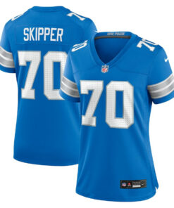 Dan Skipper 70 Detroit Lions Women's Team Game Jersey - Blue JS5619 nicesnker