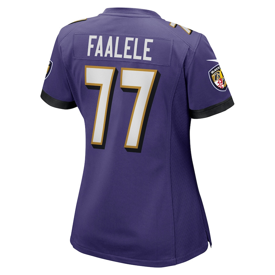 Daniel Faalele 77 Baltimore Ravens Women's Game Jersey - Purple JS2329 nicesnker - Image 3