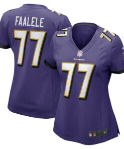 Daniel Faalele 77 Baltimore Ravens Women's Game Jersey - Purple JS2329 nicesnker