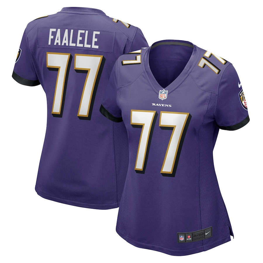 Daniel Faalele 77 Baltimore Ravens Women's Game Jersey - Purple JS2329 nicesnker