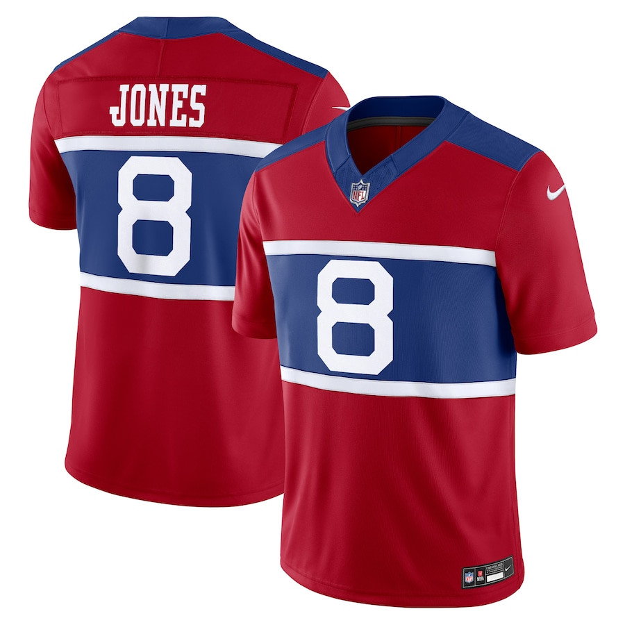 Daniel Jones 8 New York Giants Alternate Vapor F.U.S.E. Limited Men Jersey - Century Red JS7184 nicesnker