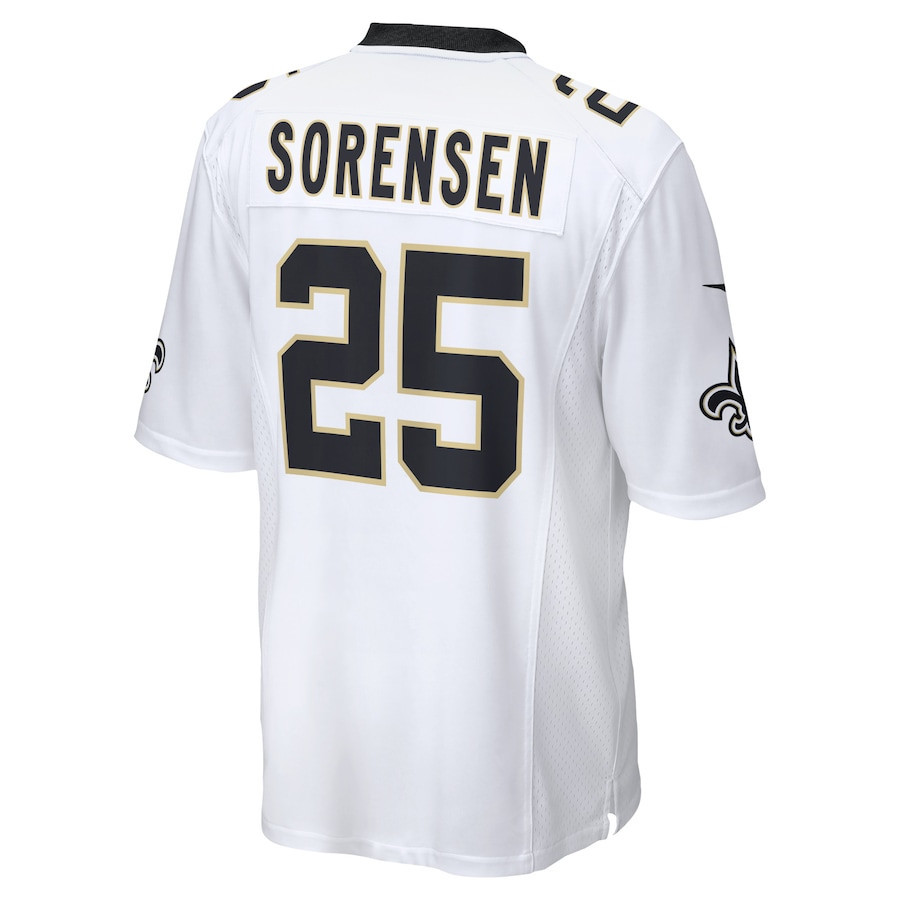 Daniel Sorensen 25 New Orleans Saints Game Jersey - Men, White JS1625 nicesnker - Image 3