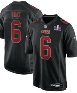 Danny Gray 6 San Francisco 49ers Super Bowl LVIII Patch Fashion Game Men Jersey - Carbon Black JS9798 nicesnker