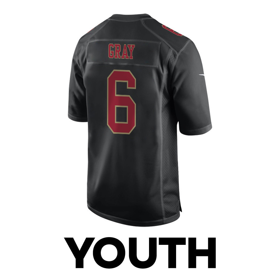 Danny Gray 6 San Francisco 49ers Super Bowl LVIII Patch Fashion Game YOUTH Jersey - Carbon Black JS7248 nicesnker - Image 3