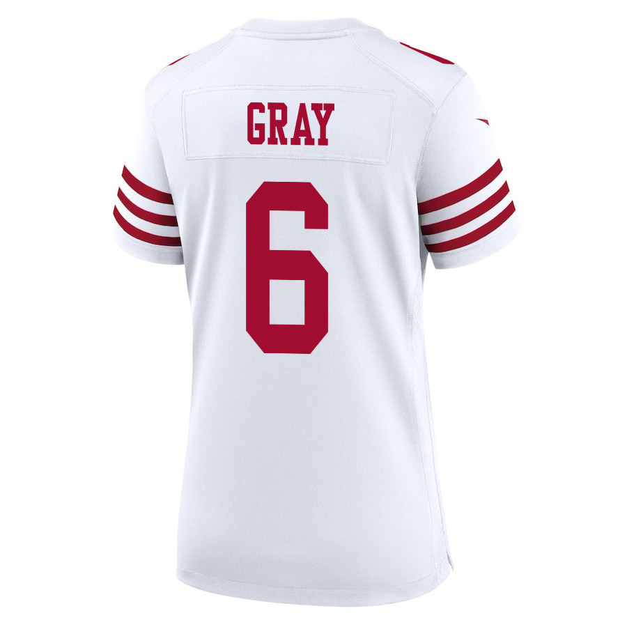 Danny Gray 6 San Francisco 49ers Super Bowl LVIII Patch Game Women Jersey - White JS9707 nicesnker - Image 3