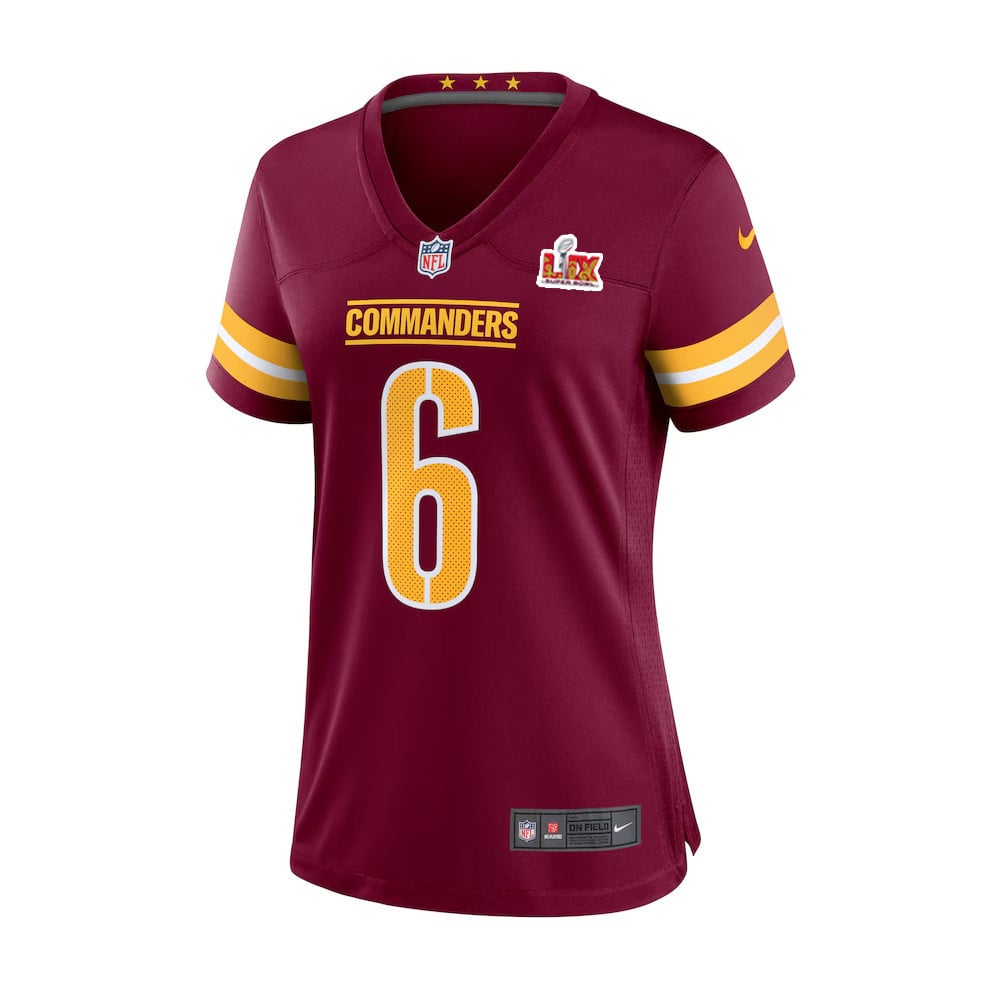 Dante Fowler Jr. #6 Washington Commanders Super Bowl LIX Women's Jersey - Burgundy JS7507 nicesnker - Image 2