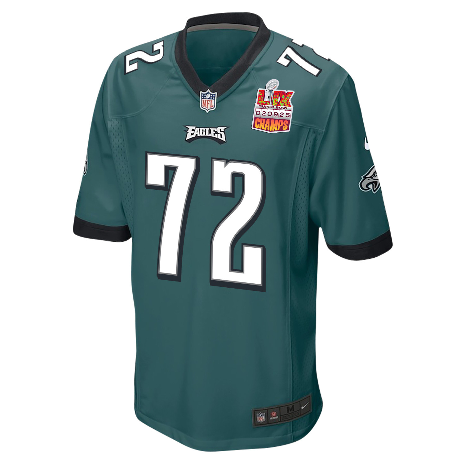 Darian Kinnard 72 Philadelphia Eagles Super Bowl LIX Champions Patch Game Men Jersey - Midnight Green JS1988 nicesnker - Image 3