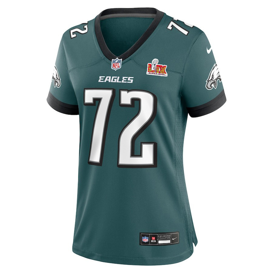 Darian Kinnard #72 Philadelphia Eagles Super Bowl LIX Women's Jersey - Midnight Green JS3236 nicesnker - Image 2