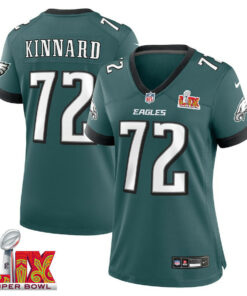 Darian Kinnard #72 Philadelphia Eagles Super Bowl LIX Women's Jersey - Midnight Green JS3236 nicesnker