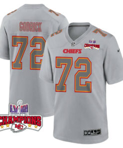 Darius Harris 59 Kansas City Chiefs Super Bowl LVIII Champions 4 Stars Patch Atmosphere Fashion Game Men Jersey - Gray JS4273 nicesnker