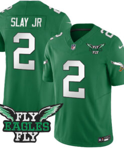 Darius Slay Jr. 2 Philadelphia Eagles Fly Eagles Fly Patch Alternate Game Men Jersey - Kelly Green JS5671 nicesnker