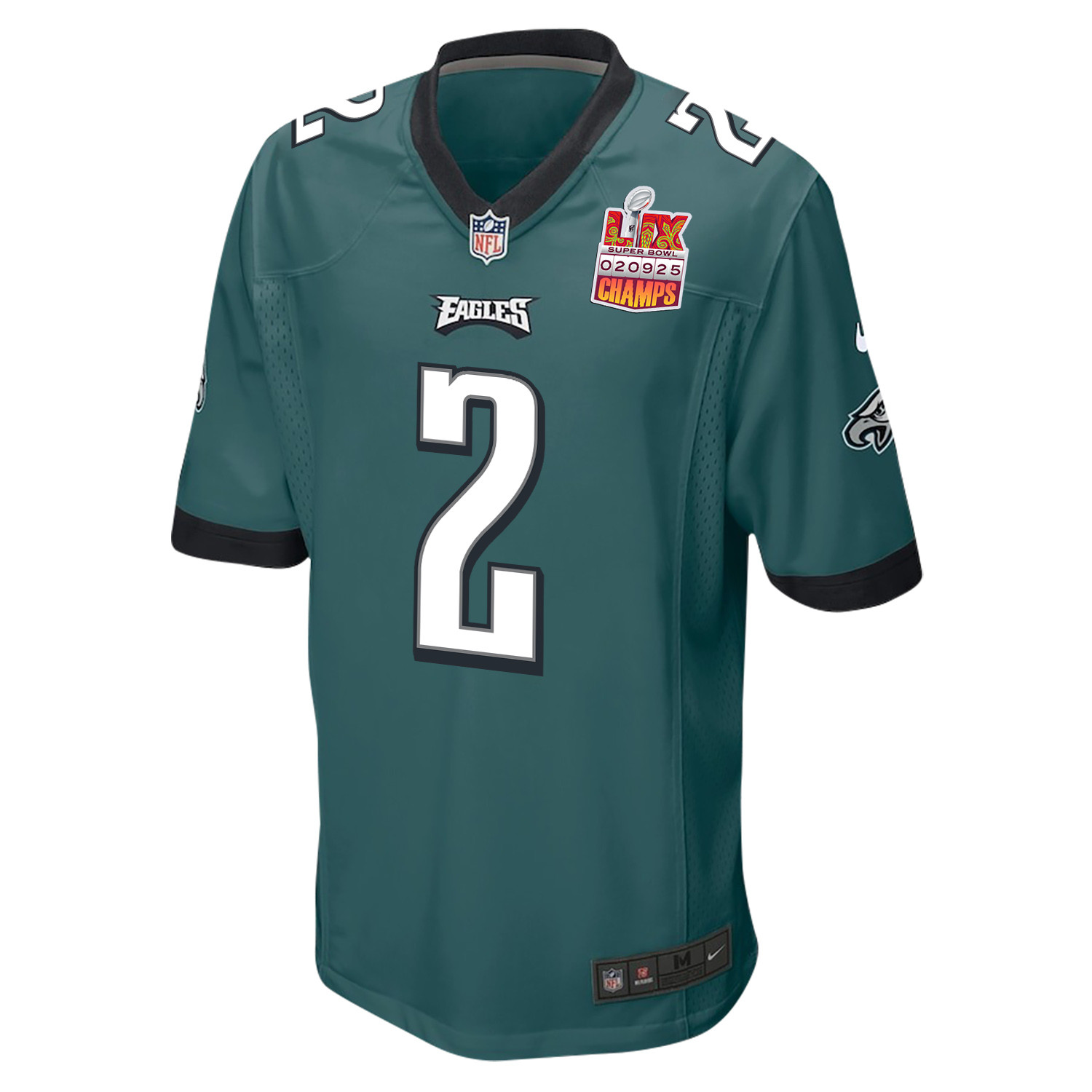 Darius Slay Jr. 2 Philadelphia Eagles Super Bowl LIX Champions Patch Game Men Jersey - Midnight Green JS5586 nicesnker - Image 3