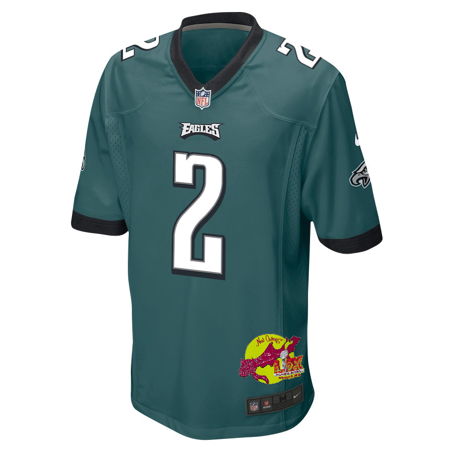 Darius Slay Jr. 2 Philadelphia Eagles Super Bowl LIX New Orleans Patch Game Men Jersey - Midnight Green JS8505 nicesnker - Image 3