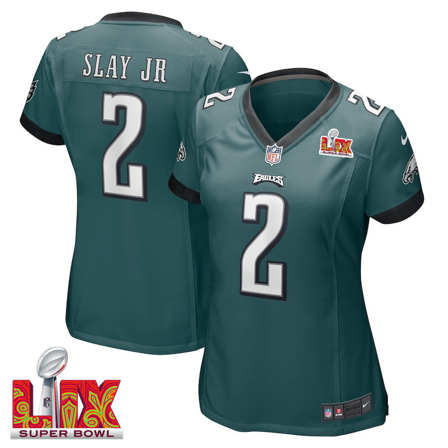 Darius Slay Jr. #2 Philadelphia Eagles Super Bowl LIX Women's Jersey - Midnight Green JS5182 nicesnker