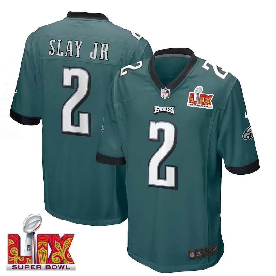 Darius Slay Jr. #2 Philadelphia Eagles Super Bowl LIX YOUTH Jersey - Midnight Green JS2466 nicesnker