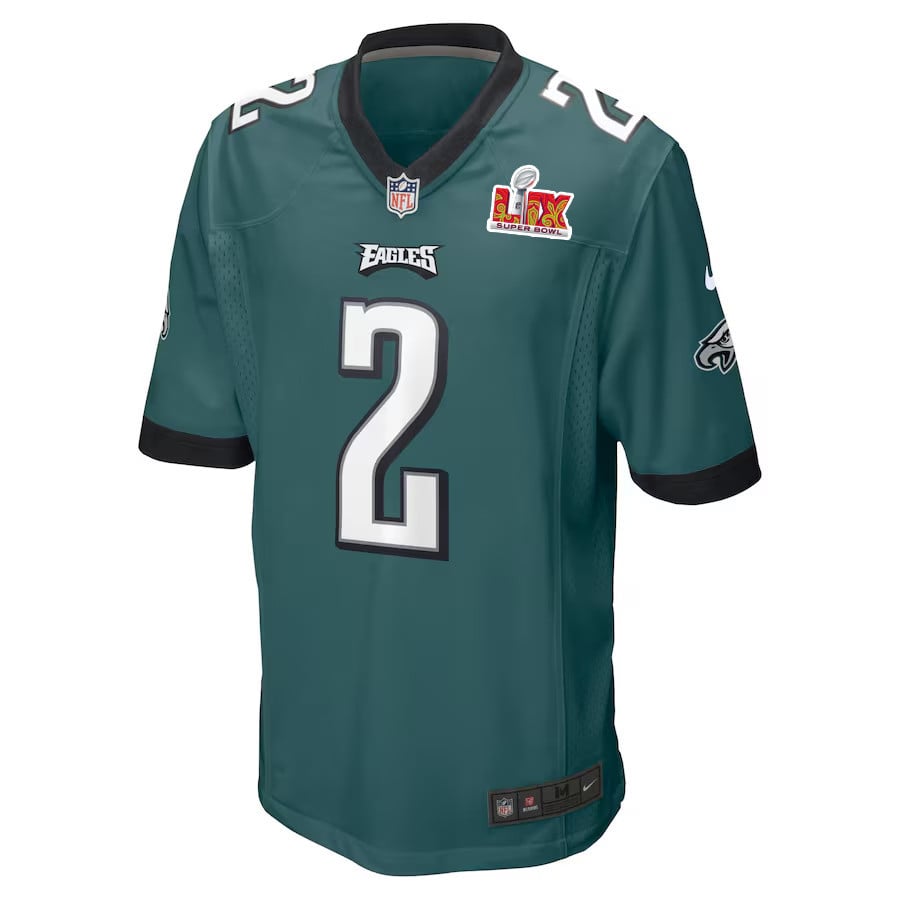 Darius Slay Jr. #2 Philadelphia Eagles Super Bowl LIX YOUTH Jersey - Midnight Green JS2466 nicesnker - Image 2