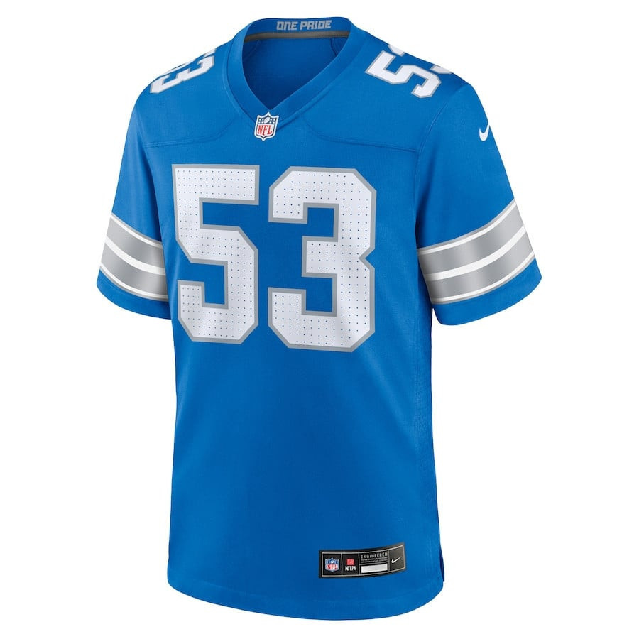 DaRon Gilbert 53 Detroit Lions Game Men Jersey - Blue JS7769 nicesnker - Image 2