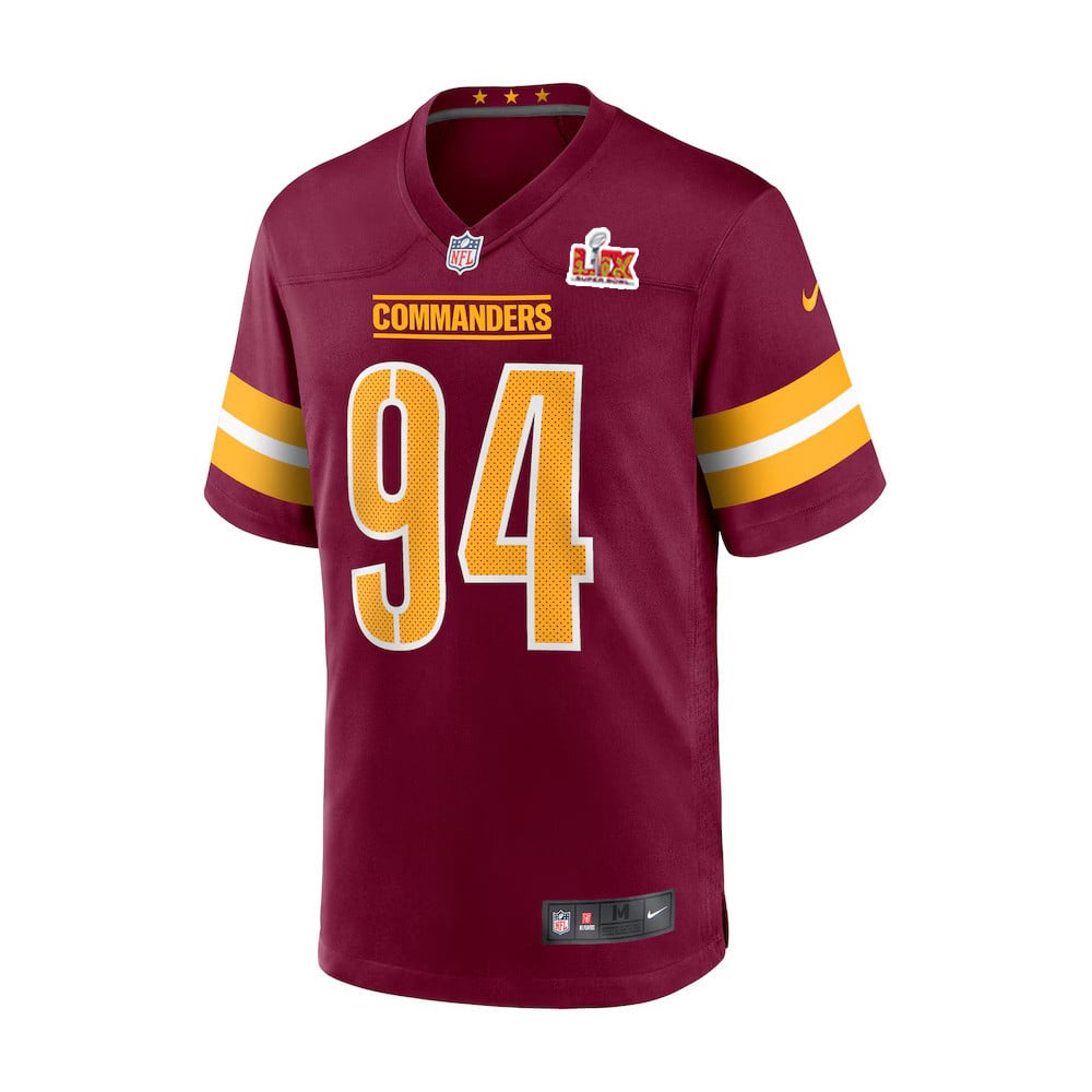 Daron Payne #94 Washington Commanders Super Bowl LIX Youth Jersey - Burgundy JS4254 nicesnker - Image 2