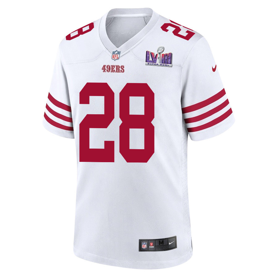 Darrell Luter Jr. 28 San Francisco 49ers Super Bowl LVIII Patch Game Men Jersey - White JS2819 nicesnker - Image 2