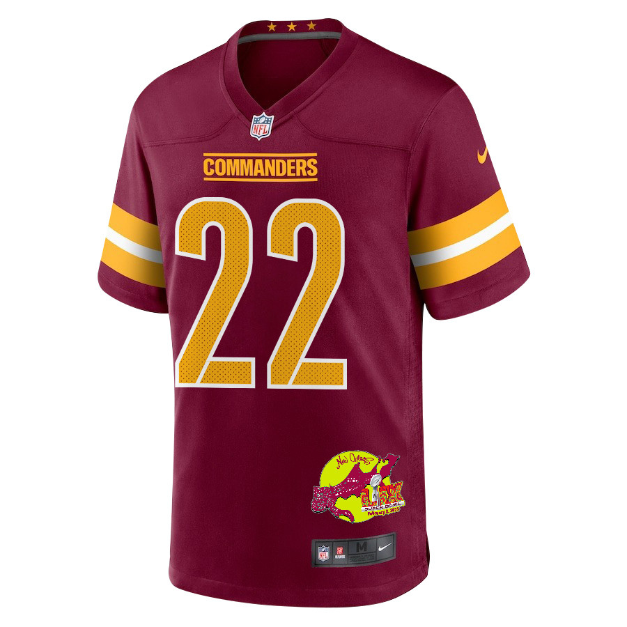 Darrick Forrest 22 Washington Commanders Super Bowl LIX New Orleans Patch Game Men Jersey - Burgundy JS9752 nicesnker - Image 3