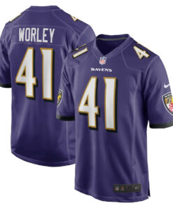 Daryl Worley 41 Baltimore Ravens Team Game Men Jersey - Purple JS5786 nicesnker