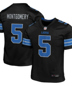 David Montgomery 5 Detroit Lions Alternate Player Game YOUTH Jersey - Black JS3176 nicesnker