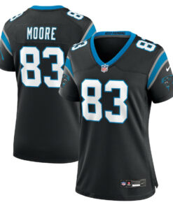 David Moore 83 Carolina Panthers Women's Game Jersey - Black JS7931 nicesnker