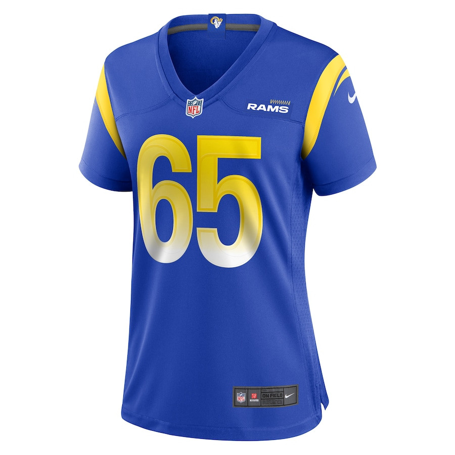 David Olajiga 65 Los Angeles Rams Women's Game Jersey - Royal JS7755 nicesnker - Image 2