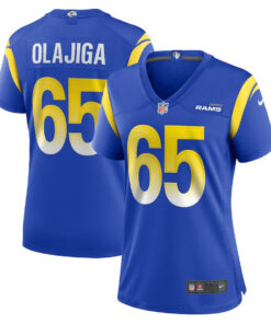 David Olajiga 65 Los Angeles Rams Women's Game Jersey - Royal JS7755 nicesnker