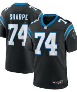 David Sharpe 74 Carolina Panthers Team Game Men Jersey - Black JS9628 nicesnker