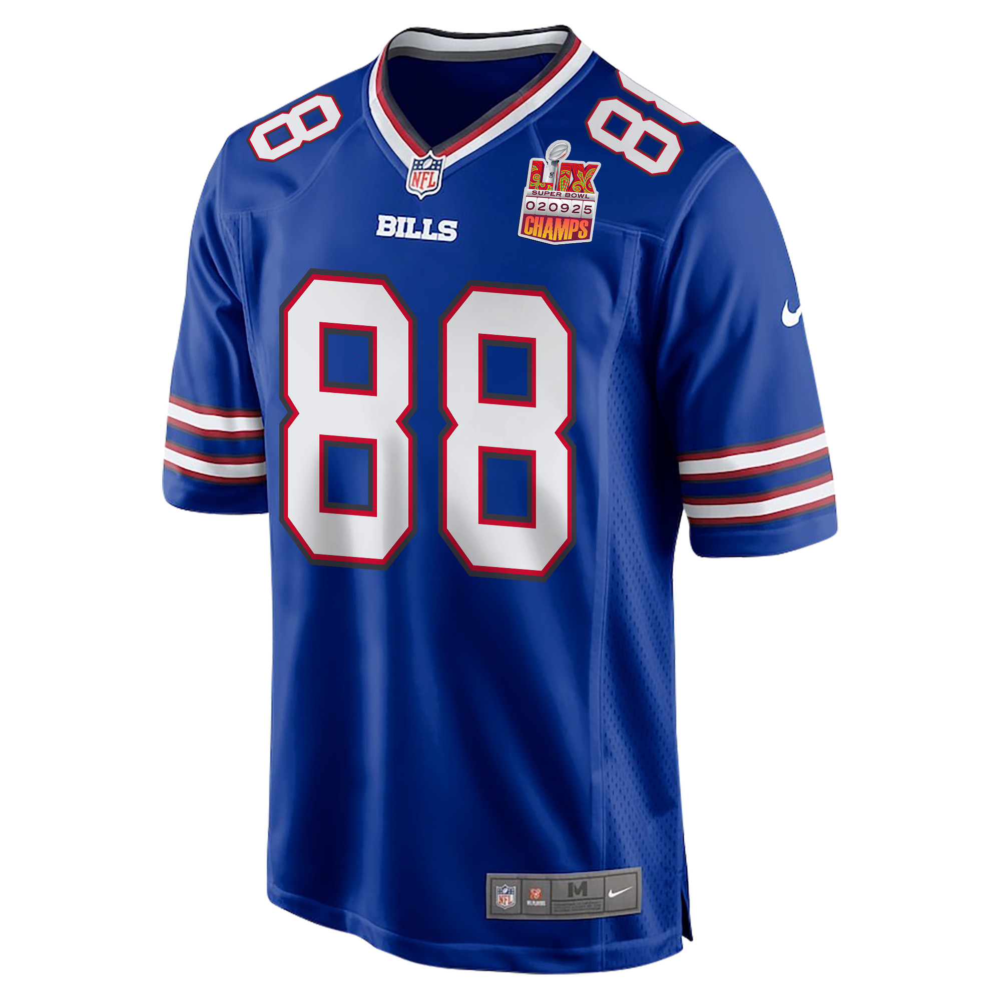 Dawson Knox 88 Buffalo Bills Super Bowl LIX Champions Patch Game Men Jersey - Royal JS6497 nicesnker - Image 3