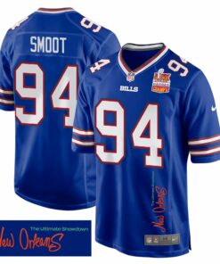 Dawuane Smoot 94 Buffalo Bills Super Bowl LIX Champions Patch 'New Orleans - The Ultimate Showdown' EMBROIDERED Game Men Jersey - Royal JS3964 nicesnker