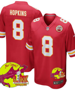DeAndre Hopkins 8 Kansas City Chiefs Super Bowl LIX New Orleans Patch Game Men Jersey - Red JS2820 nicesnker