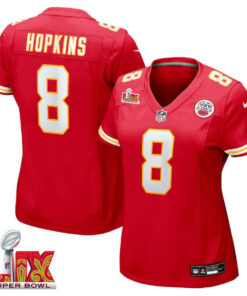 DeAndre Hopkins #8 Kansas City Chiefs Super Bowl LIX Women's Jersey - Red JS7452 nicesnker