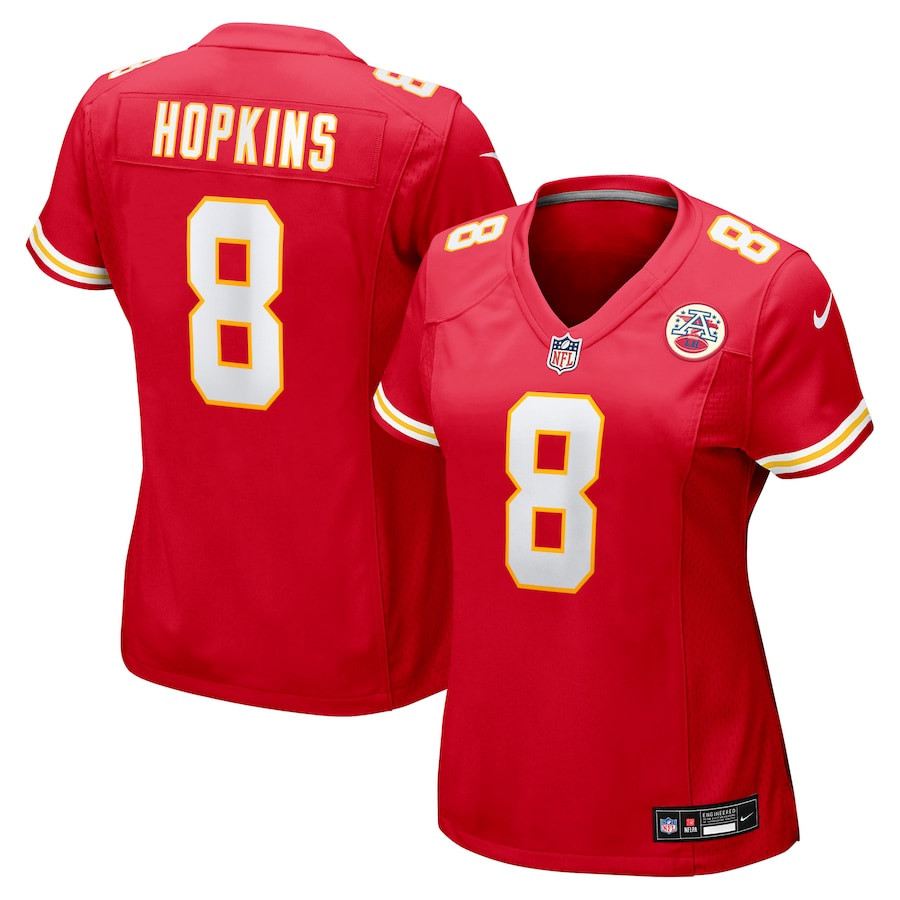 DeAndre Hopkins 8 Kansas City Chiefs Women's Player Game Jersey - Red JS5227 nicesnker