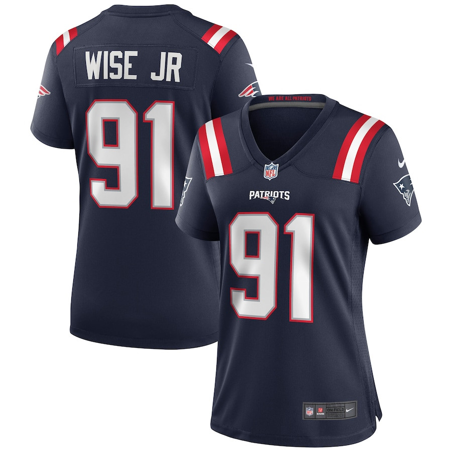 Deatrich Wise Jr. 91 New England Patriots Women Game Jersey - Navy JS1451 nicesnker