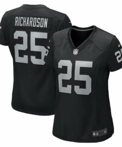 Decamerion Richardson 25 Las Vegas Raiders Women's Team Game Jersey - Black JS9178 nicesnker