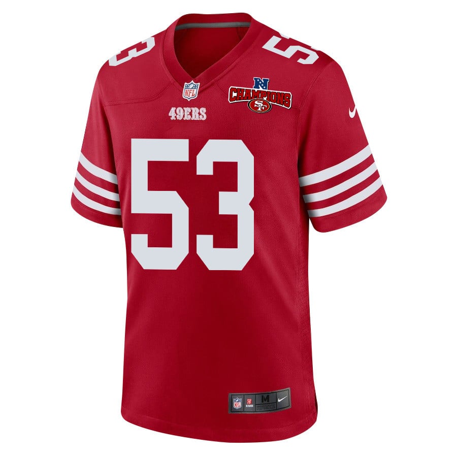 Dee Winters 53 San Francisco 49ers NFC Champions Patch Game Men Jersey - Scarlet JS6048 nicesnker - Image 2