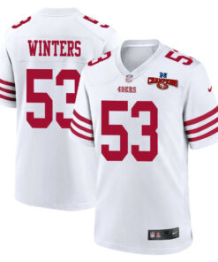 Dee Winters 53 San Francisco 49ers NFC Champions Patch Game Men Jersey - White JS8340 nicesnker
