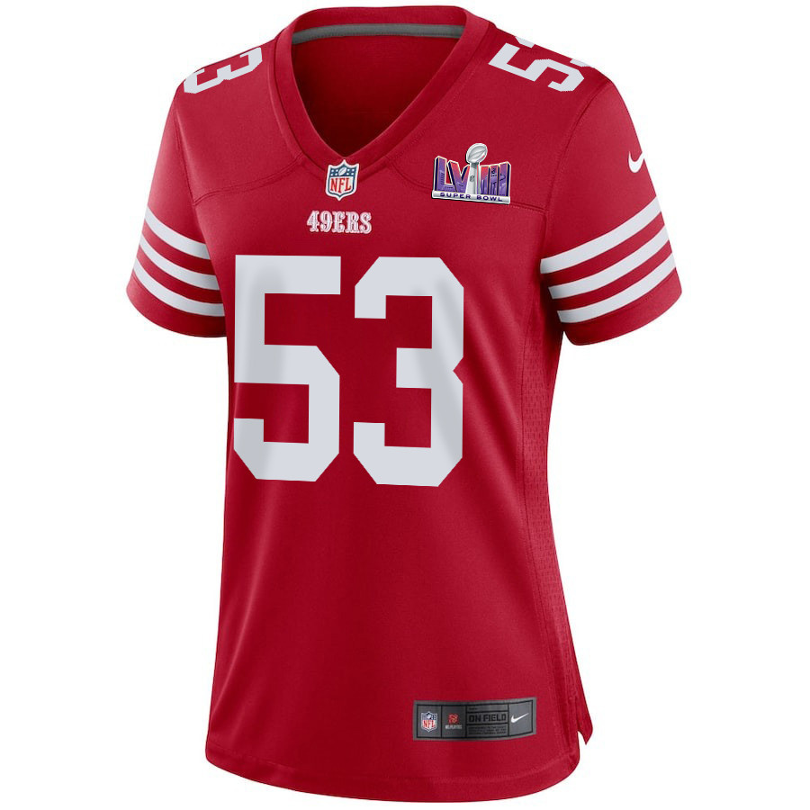 Dee Winters 53 San Francisco 49ers Super Bowl LVIII Patch Game Women Jersey - Scarlet JS4923 nicesnker - Image 2